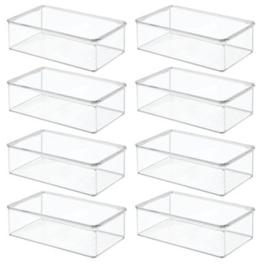 mDesign Plastic Stackable Toy Storage Bin Box with Lid, 8 Pack - Clear. View a larger version of this product image.