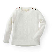 Hope & Henry Girls&#39; Cable Button Sweater (White, 6-12 Months)