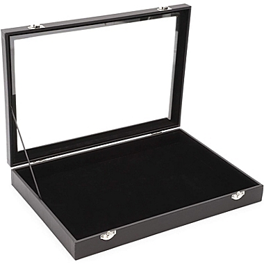Juvale Black Velvet Jewelry Display Case for Rings, Necklaces, Bracelets (13.75 x 9.5 in). View a larger version of this product image.