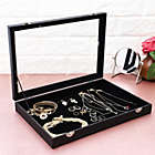 Alternate image 2 for Juvale Black Velvet Jewelry Display Case for Rings, Necklaces, Bracelets (13.75 x 9.5 in)
