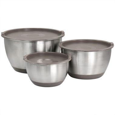 Martha Stewart 3 Piece Stainless Steel Mixing Bowl Set 