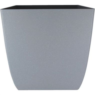 The HC Companies Santa Fe Square Plastic Planter, Pebble Gray - 16" x 16". View a larger version of this product image.