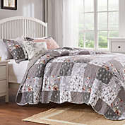 Greenland Home Fashions Barefoot Bungalow Giulia Comfortable Quilt Set - 2-Piece - Twin 68x88", Gray