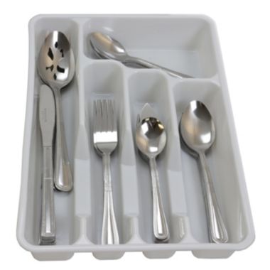 Gibson Home Basic Living Aston 45 Piece Flatware Set with Plastic Tray. View a larger version of this product image.