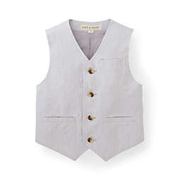 Hope & Henry Boys' Light Grey Linen Vest, Light Grey Linen, 18-24 Months