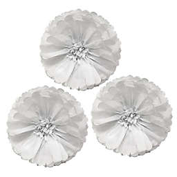 Wrapables Set of 3 Tissue Flower Pom Poms Party Decorations, White