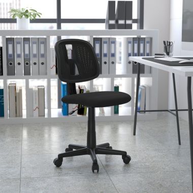 Flash Furniture Flash Fundamentals Mid-Back Black Mesh Swivel Task Office Chair with Pivot Back, BIFMA Certified. View a larger version of this product image.
