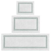 mDesign Soft Cotton Spa Mat Rug for Bathroom, Varied Sizes, Set of 3