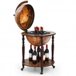 Costway 16th Century Italian Wine Cabinet with Wheels