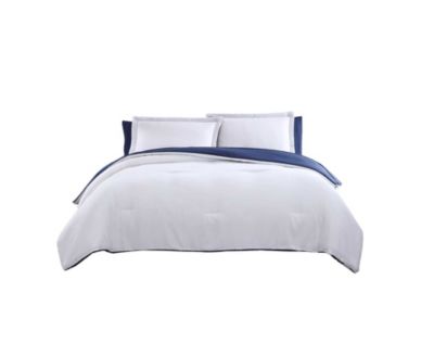 The Nesting Company Chestnut Reversible 7 Piece Bed In A Bag Comforter Set - King - White/Navy