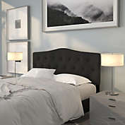 Emma + Oliver Tufted Upholstered Queen Size Headboard in Black Fabric