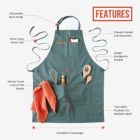 Alternate image 1 for Chef Pomodoro Kitchen Apron, Unisex Chef Apron, 100% Cotton, Adjustable Neck and Back Straps, 5+ Pockets, Towel Loops - Designed for Home, BBQ, Grill Use (Spruce)