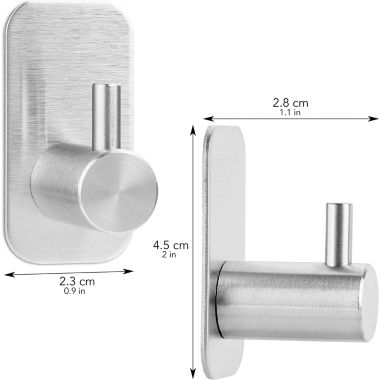 LIVAIA Self Adhesive Hooks For Hanging Towels  Set Of 4 Stainless Steel Towel Holders. View a larger version of this product image.