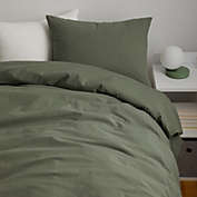 Dormify Devon Washed Cotton Duvet Cover and Sham Set - Twin/Twin XL - Olive Green