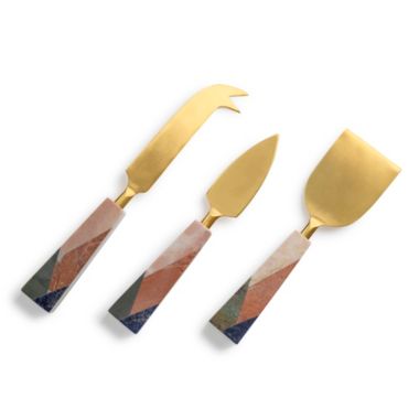 GAURI KOHLI Galicia Marble Cheese Knives, Set of 3. View a larger version of this product image.