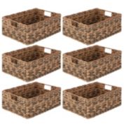 mDesign Woven Ombre Pantry Bin Basket, 6 Pack