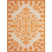 Nourison Aloha ALH12 Orange Indoor/Outdoor Area Rug - 9'6" x 13'
