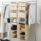 Alternate image 1 for Juvale 2 Pack Beige 7-Shelf Hanging Closet Organizer with 5 Drawers, 4 Pockets, Foldable Storage for Baby Nursery (12 x 51 In)