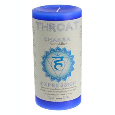 Azuregreen Throat Chakra pillar candle 3" x 6". View a larger version of this product image.