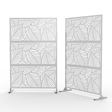 Neutypechic 6.5 ft. H x 4 ft. W Patio Laser Cut Metal Privacy Screen, 24"*48"*3 panels. View a larger version of this product image.