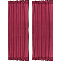 PiccoCasa Classic Thermal Insulated French Door Curtain Side Panels, Blackout Curtains Drape Room Darkening for Glass Doors 2 Panels Burgundy W25 x L72 Inch