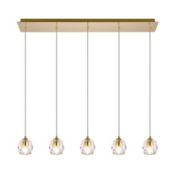 Elegant Lighting Luxurious Eren Adjustable Hanging 5 Lights Pendant for Living Room, Kitchen, Bedroom & Hallway, Gold