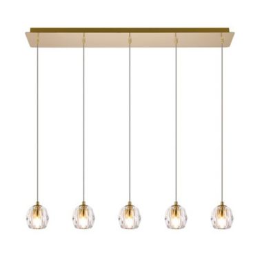 Elegant Lighting Luxurious Eren Adjustable Hanging 5 Lights Pendant for Living Room, Kitchen, Bedroom & Hallway, Gold. View a larger version of this product image.