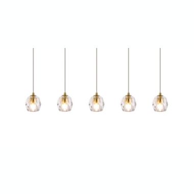 Elegant Lighting Luxurious Eren Adjustable Hanging 5 Lights Pendant for Living Room, Kitchen, Bedroom & Hallway, Gold. View a larger version of this product image.