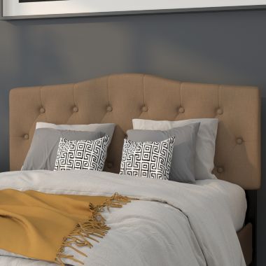 Flash Furniture Cambridge Tufted Upholstered Full Size Headboard in Dark Brown Fabric. View a larger version of this product image.