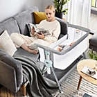 Alternate image 1 for Slickblue Adjustable Baby Bedside Crib with Large Storage-Gray