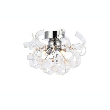 Elegant Lighting Ritz 4 Light Chrome Flush Mount, Wall Sconce. View a larger version of this product image.