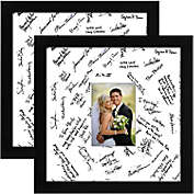 Americanflat 14x14 Black Wedding Signature Picture Frame Displays 5x7 Photo with Polished Glass (2 Pack)