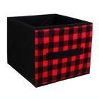 Alternate image 1 for Home Essentials 4 Pack Collapsible Storage Cubes Black & Red Fabric Container