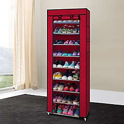 Ktaxon Shoe Rack Shelf Storage Closet Boot Organizer in Wine Red