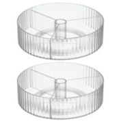 mDesign Fluted Lazy Susan Turntable Spinner for Kitchen/Bathroom