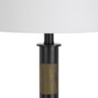 Alternate image 3 for Saltaro Sherpi 26 Inch Metal Table Lamp, Dimmer, Fabric Shade, Bronze, Black- Saltoro Sherpi