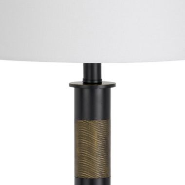 Saltaro Sherpi 26 Inch Metal Table Lamp, Dimmer, Fabric Shade, Bronze, Black- Saltoro Sherpi. View a larger version of this product image.