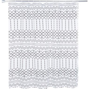 Okuna Outpost Bohemian Style Shower Curtain Set with 12 Hooks, Bathroom Decor (70 x 71 in, 13 Pieces). View a larger version of this product image.
