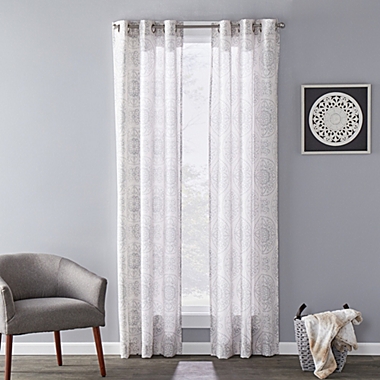 SKL Home Saturday Knight Ltd Kali Sophisticated Design And Slub-Weave Fabric SunSafe Window Panel - 40x108", Dove Gray. View a larger version of this product image.