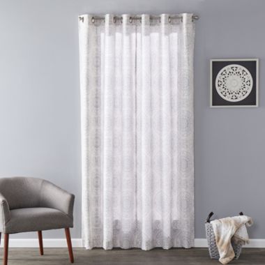 SKL Home Saturday Knight Ltd Kali Sophisticated Design And Slub-Weave Fabric SunSafe Window Panel - 40x108", Dove Gray. View a larger version of this product image.