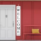 Alternate image 2 for TX USA Decorative Modern Farmhouse Welcome Porch Sign 72 Inch White - Three Foldable