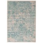 Alternate image 0 for Chaudhary Living 5.25' x 7.5' Aqua Blue and Off White Damask Distressed Area Throw Rug