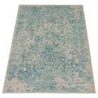 Alternate image 2 for Chaudhary Living 5.25' x 7.5' Aqua Blue and Off White Damask Distressed Area Throw Rug