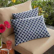 Outdoor Living and Style Set of 2 Navy Chainlink Indoor and Outdoor Pillow, 20"