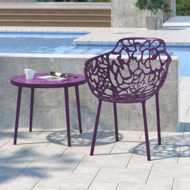 LeisureMod Modern Devon Aluminum Armchair - Purple. View a larger version of this product image.