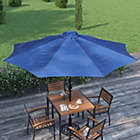 Alternate image 1 for Merrick Lane Bali Navy 9&#39; Round UV Resistant Outdoor Patio Umbrella With Height Lever And 33° Push Button Tilt