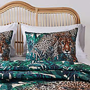 Greenland Home Fashions Barefoot Bungalow Jungle Cat Pillow Sham - Standard 20x26", Teal