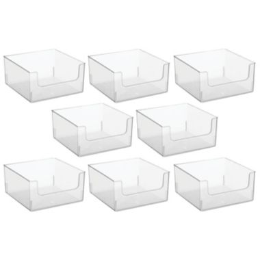 mDesign Plastic Closet Home Storage Organizer Cube Bin Container, 8 Pack - Clear. View a larger version of this product image.