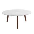 Alternate image 0 for The Bianco Collection Stella 31" Round Italian Carrara White Marble Coffee Table with Walnut Legs
