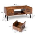 Alternate image 2 for Smool Mid-Century Modern Retro Coffee Table with Storage Drawer in Brown